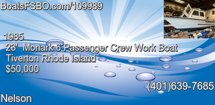 Monark 6 Passenger Crew Work Boat