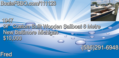 Custom Built Wooden Sailboat 6 Metre