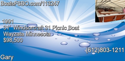 Windsorcraft 31 Picnic Boat
