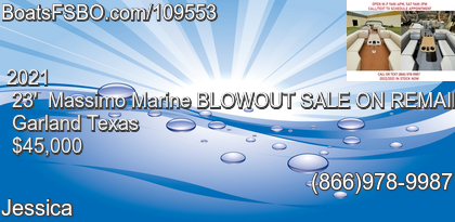 Massimo Marine BLOWOUT SALE ON REMAINING 2021 IN STOCK